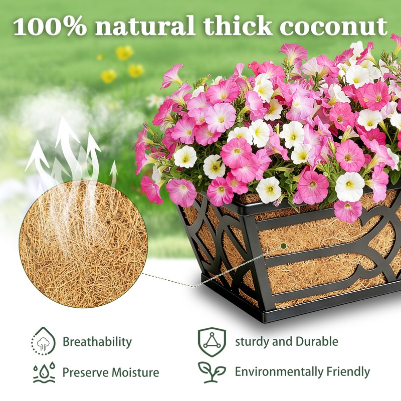 cheehigo 4 Pack 30 Inch Window Boxes Planters with Coco