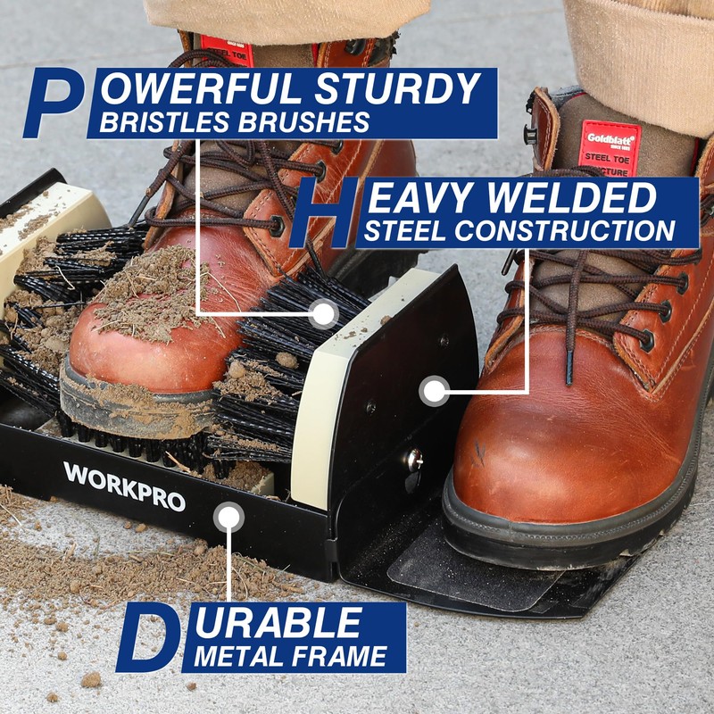 WORKPRO Boot Brush Scraper Outdoor, Shoe Cleaner Brush, Boot Scrubber