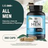 LIFE 360 Multivitamnico All Men 360 Cpsulas Creatina Monohidratada, BCAA