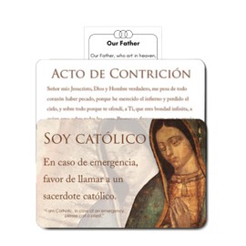Holy Lines Tarjeta de Identificación de Emergencia Católica – Tamaño de Tarjeta de Crédito con Mensaje 'Soy Católico, En Caso de Emergencia Llame a un Sacerdote