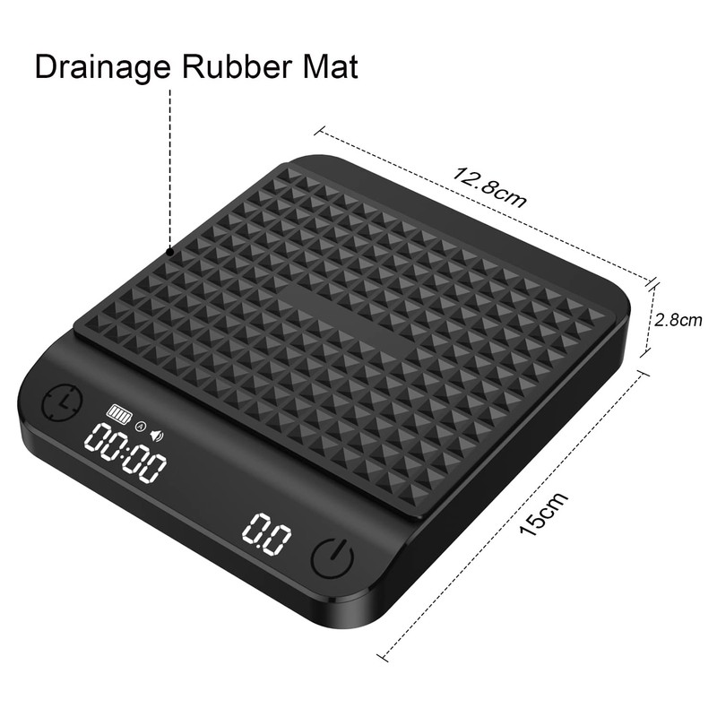 Coffee Scale, Espresso Scale,Weigh Digital Coffee Scale with Timer, 0.1g