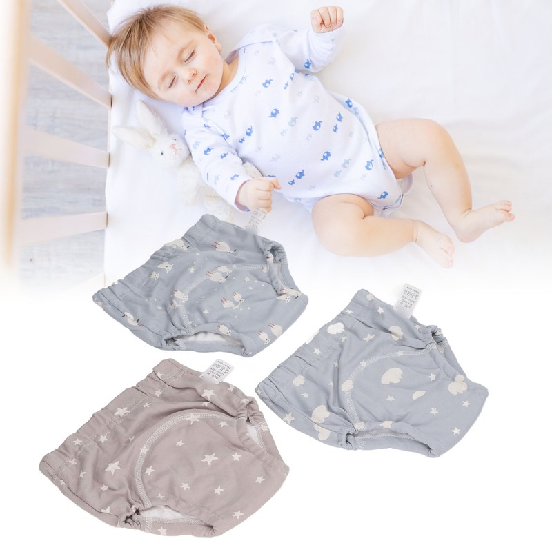 3pcs Baby Absorbent Training Pants Reusable Washable 6 Layers Gauze