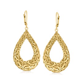 Ross-Simons 18kt Gold Over Sterling Byzantine Open-Space Teardrop Earrings