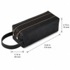 ECHSRT Genuine Cowhide Leather Pen Pouch for Adults, Double Zipper