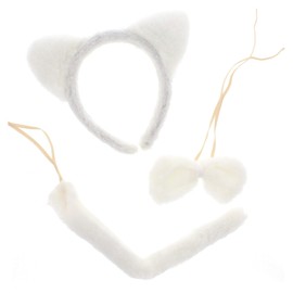 Zac's Alter Ego Party Cosplay Costume Fancy Dress Instant White Cat Kit - Ideal for World Book Day