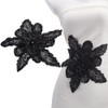 MAYJOYDIY Black 3D Sequin Flower Applique Sparkly Sew on Sequins
