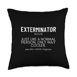 Exterminator Definition Proud Funny Pest Control Throw Pillow