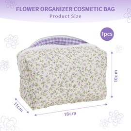 svpfuo Cosmetic Bag Flowers, Quilted Cosmetic Bag, Make Up Bag, Large Capacity, Easy to Carry, Can Hold a Variety of Cosmetics and Beauty Tools