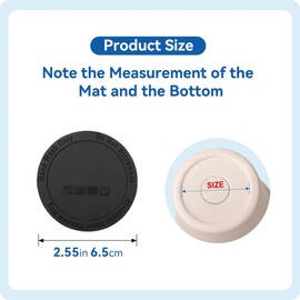 Prurex Silicone Bottom Protector for the Bottom of Mugs and Other Containers with a Bottom Diameter of 2.55" 65 mm,Multi-Use Non-Slip Mat(6 Pack)
