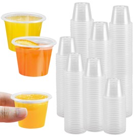 Kleemeiero Pack of 300 Plastic Shot Glasses, 40 ml/4 cl Shot Glasses, Reusable Plastic Cups, Drinking Cups, Transparent Shot Cups, Party Cups, Shot Cups for Birthdays, Tasting Parties