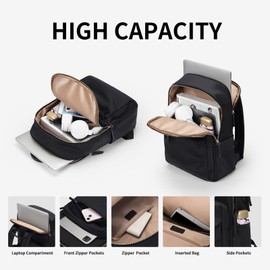 GOLF SUPAGS Laptop Backpack for Women Fits 14 Inch Notebook Casual Daypack Purse Work Travel College Bag (Black)