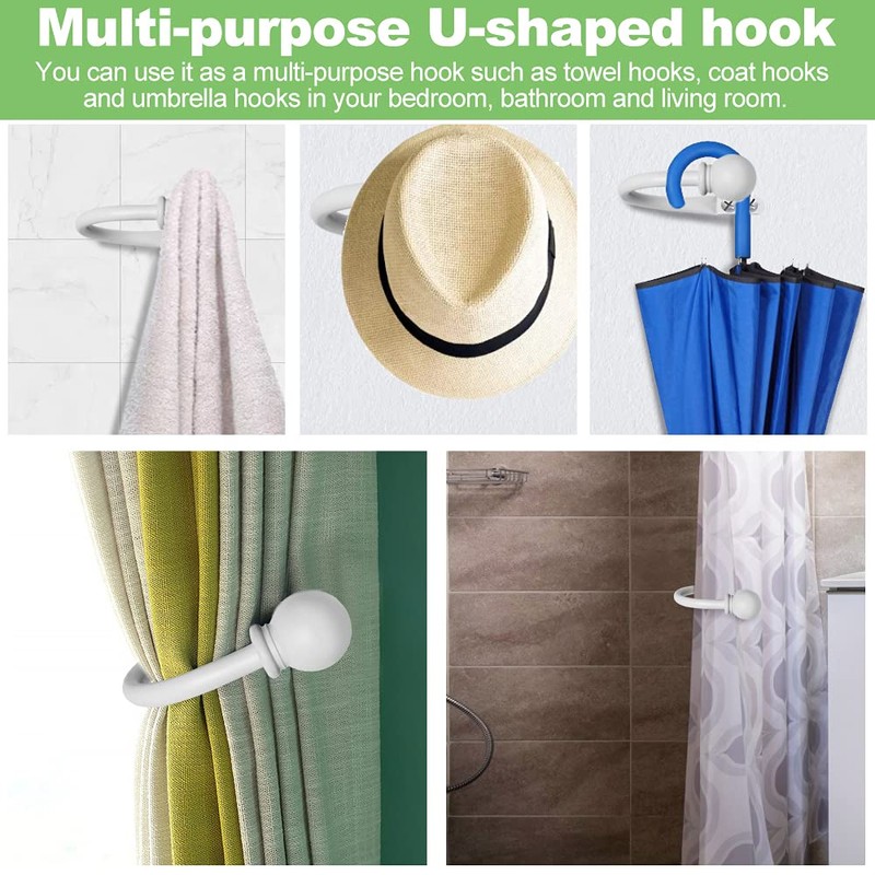 2 Packs Curtain Holdback, Wall Mounted Curtain Tie Backs Metal