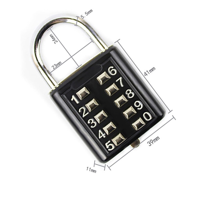 ZENG 10-Button Combination Padlock – Pre-Set 5-Digit Unchangeable Code, Hardened