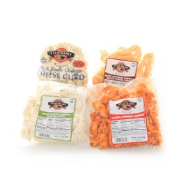 Authentic Wisconsin-Made Flavored Cheese Curd Variety Pack | 2.6 Pounds | Includes Dill & Garlic, Cajun, Sour Cream & Onion, Sweet Bourbon Chipotle Bacon