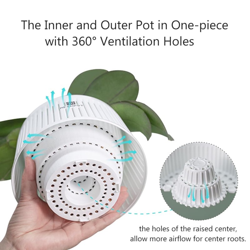 Meshpot 5 inch Orchid Pots with Holes for Repotting,Set of