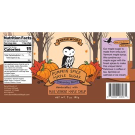 Pumpkin Spice Maple Sugar - 5 oz Jar- From Barred Woods Maple