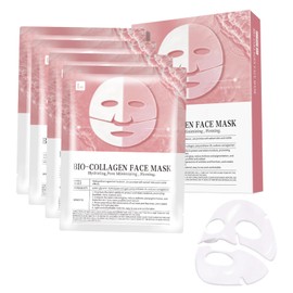 HYVXENT Bio-Collagen Real Deep Mask,Collagen low Up Mask,Collagen Face Mask Overnight,Korean Anti Wrinkle Lifting Face Mask, Elasticity Improvement, Creating Glass Skin (4 Pcs)