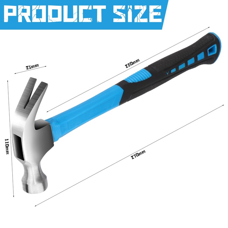 Claw Hammer with Comfort Grip Framing Hammer with Smooth Head