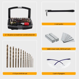 JOVANT Cordless Power Drills and Nail Gun Battery Powered, 1/2” Cordless Drill Set, Electric Power Drill Driver Set, 20V 2-in-1 Nail Gun, Power Tool Combo Kit with Battery and Charger