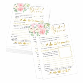 25 Floral Wedding Advice Cards - Bridal Shower Games, Wedding Guest Book Alternative, Wedding Card Boxes For Reception, Wedding Games For Guests Reception Advice For The Bride Wedding Table Decoration