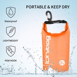 IDRYBAG Clear Dry Bag Waterproof Floating 2L/5L/10L/15L/20L, Lightweight Dry Sack Water Sports, Marine Waterproof Bag Roll Top for Kayaking, Boating, Canoeing, Swimming, Hiking, Camping, Rafting,