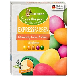 Heitmann Egg Dyes, Express Colours, 5 Colours, Orange, Red, Green, Pink and Yellow, Cook and Dye at the Same Time, Colourful