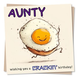 Funny Egg Birthday Card for An Amazing Aunty - Wishing You A Crackin Birthday - Aunty Happy Birthday Card From Nephew or Niece