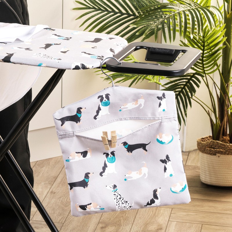 Beldray LA032005DFEU7 Dog Print Clothes Peg Bag Hanging Line Peg