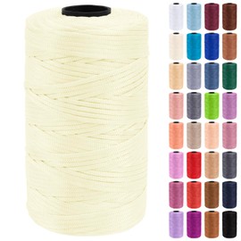 Uiopa Macrame Cord 3mm x 200m Polypropylene Flat Macrame String Crochet Yarn for Handbags, Shopping Bags, Sun Hats, Shoes, Carpets, DIY Crafts, Decorative Projects