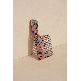 Eternally In Amber Signature Rainbow Shampoo Comb, 1 Count, Long Teeth Wide Tooth Detangling Comb, Large Scalp Massaging Comb with Handle for Wet & Dry Hair, Rake Styling Comb for Women, Men, and Kids