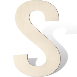 Large Wooden Letters 17 Inch Big Wooden Alphabet Letters for Wall Decor Unfinished Large Wood Letters S for Nursery Decor Crafts Blank Wooden Cutout Sign for Party Birthday Wedding Home Decoration