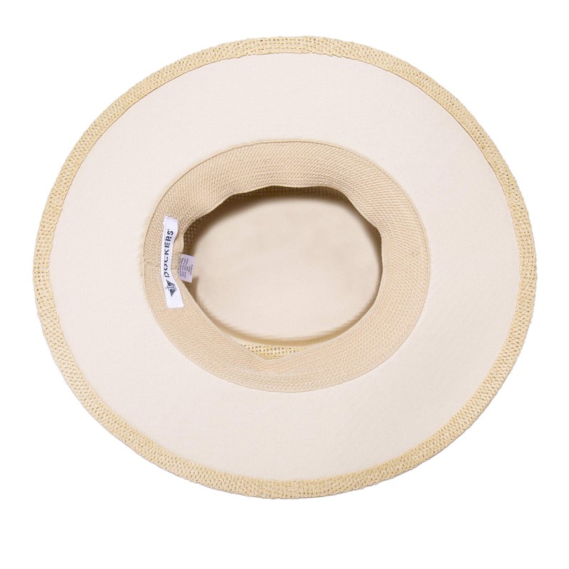 Dockers Men's Straw Fedora Hat, Navy Gambler, Large-X-Large