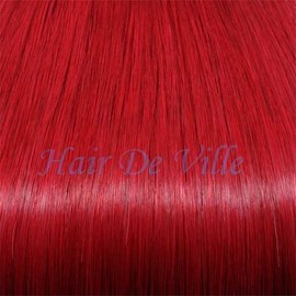 25 Strands 22" Easy Micro Loop Links Ring Beads100% Human Hair Extensions 1 g Each (# Red)