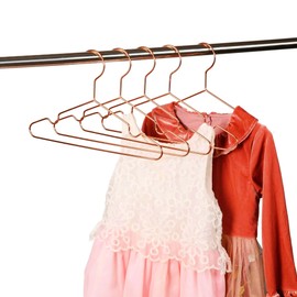 Better to U Gold Kids Hanger 50 Pack, Metal Hanger Baby Clothes, Children Infant Hanger for Coat Suit Shirt, Space Saving Slim Wire Hanger for Camisole Dress