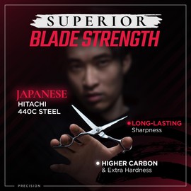 Fagaci Fagaci Professional Hair Cutting Scissors Left 6 Japanese Steel for Ultra-Precise Cuts, Razor Sharp Blades Hair Scissors for Women & Men, Extreme Durability Hair Shears, Hair Cutting Barber Scissors