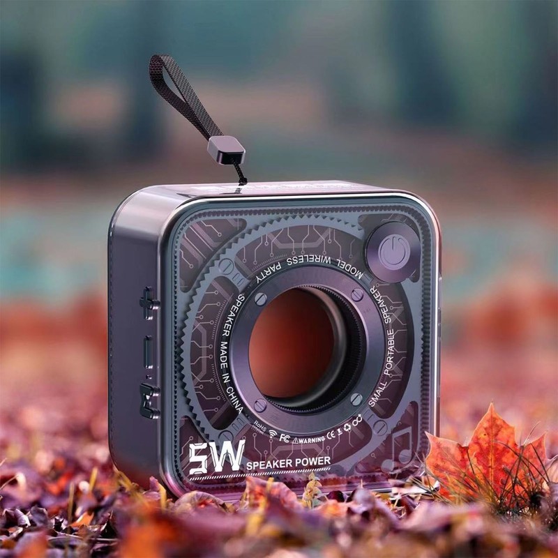 Portable Wireless Bluetooth Speaker 5W Transparent Mechanical Armor Style Small