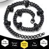 Mens Black Curb Chain Celtic Skull Necklace Gothic Style Cuban