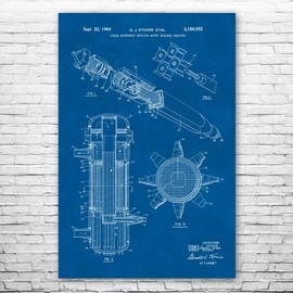 Superheated Steam Nuclear Reactor Poster Print, Power Plant Worker, Physicist Gift, Physics Lab Art, Power Technician Blueprint (5 inch x 7 inch)