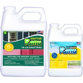 Shutter Renu Premium Restorer - Restores Original Color & Rejuvenates Faded Shutters, Patio Furniture, Doors & More | Eco-Friendly |Lasts 10 Yrs.| Includes Powerful Cleaner | Half Gallon Kit
