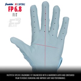 Franklin Sports USA Softball Ladies Softball Batting Gloves - CFX Pro Fastpitch + Slowpitch Girls Batting Gloves - Adult + Youth Couples - Carolina Blue - Ladies Size S