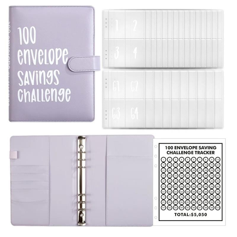 100 Envelopes Saving Challenge, A5 Money Saving Budget Binder with