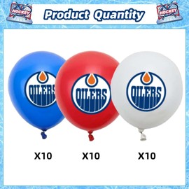 30 Pcs Oilers Balloons 3 Colors 12 Inch Matte Balloons, Balloons for Hockey Themed Party Decorations, Birthday Party Balloons Decoration