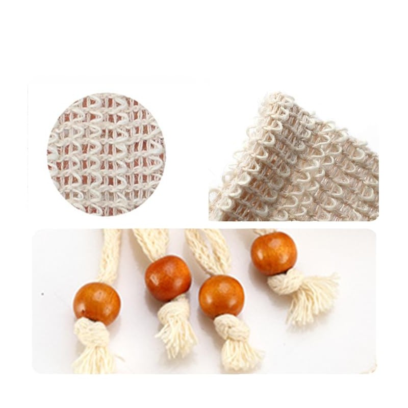Bolsa de jabón de sisal natural para barra de jabón,