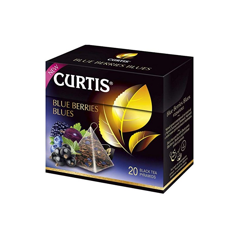CURTIS Black Tea Blueberry Blues Taste (20 Pyramid Tea Sachets)