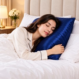Silk-Style Pillowcase for Bedroom Bedding – Smooth Solid Color Pillow Cover for Everyday Sleep and Home Comfort