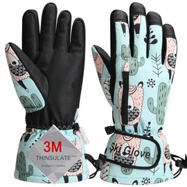 Odtmger Ski Gloves, Warm and Breathable Snow Gloves for Various Cold Winter Outdoor Sports, Waterproof and Anti-slip Ski Gloves Suitable for Boys & Girls, Men & Women (Mix-4,XXXS)