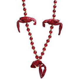 Realistic Crawfish Lobster Mardi Gras Bead Beads Necklace Cajun Creole New Orleans Decor