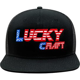 LUCKY CRAFT cap - LC FLAT - Black and USA Flag