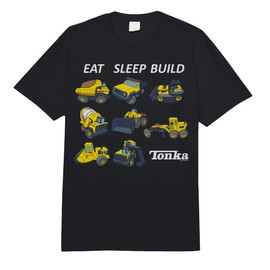 Tonka Eat Sleep Build Multi Trucks Logo Comfort Colors Adult Heavyweight T-Shirt