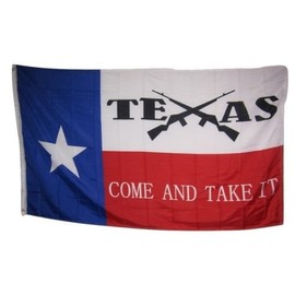 Moon Knives 3x5 State of Texas Come and Take It Crossed Rifles Rough Tex Knitted flag 3x5 - Party Decorations Supplies For Parades - Prime Outside, Garden, Men Cave Decor Flag